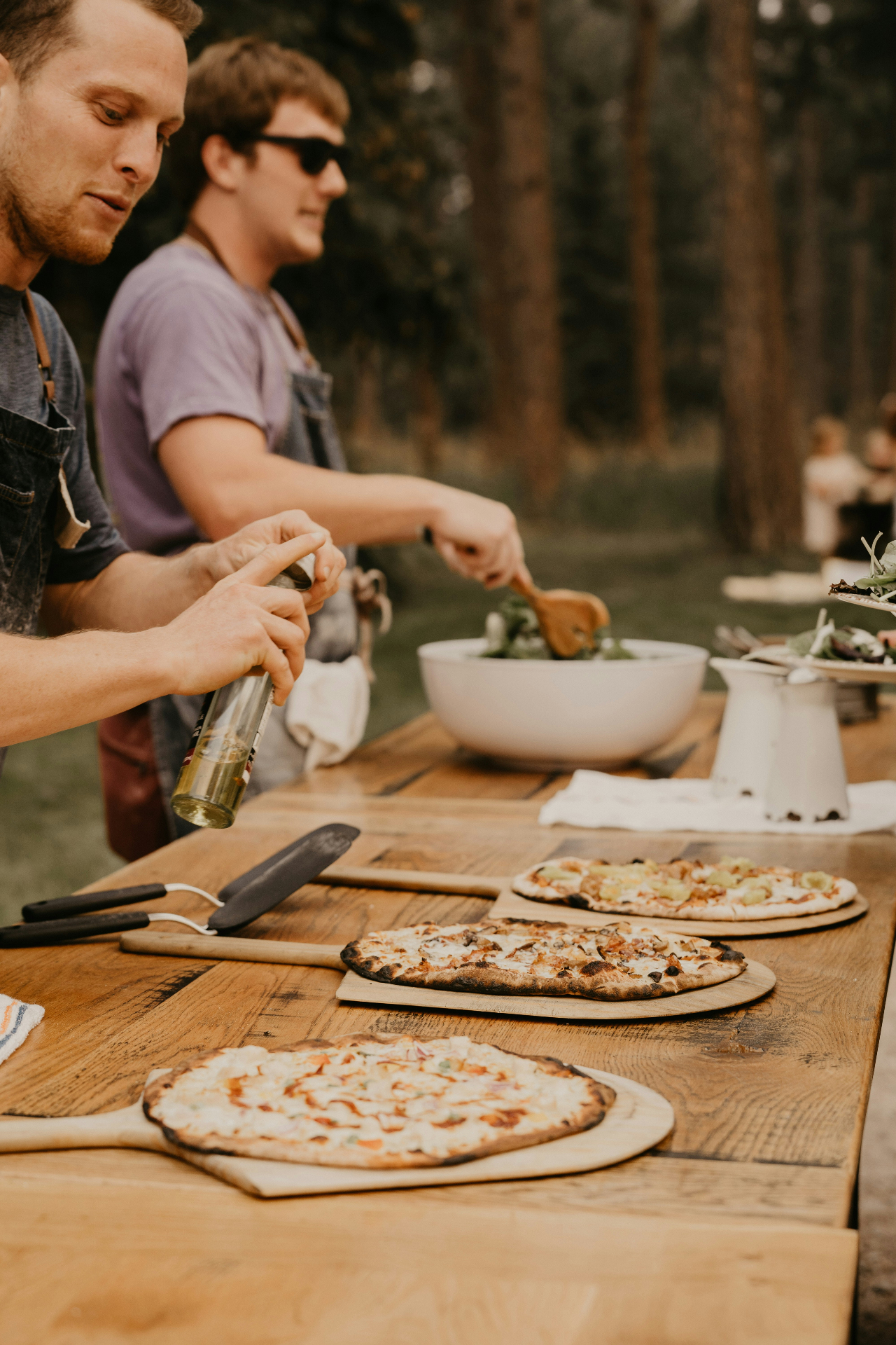 Forest reception pizza station